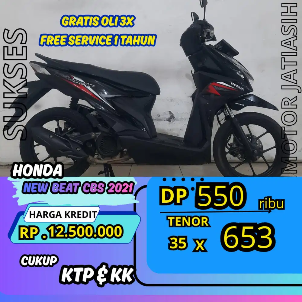 DP MURAH HONDA NEW BEAT CBS 2021 DP 550 RIBU BISA CASH/KREDIT