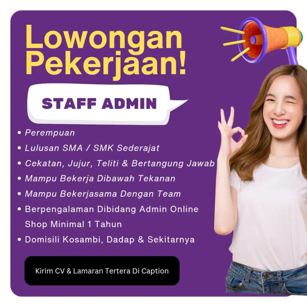 Lowongan Kerja Staff Admin Online
