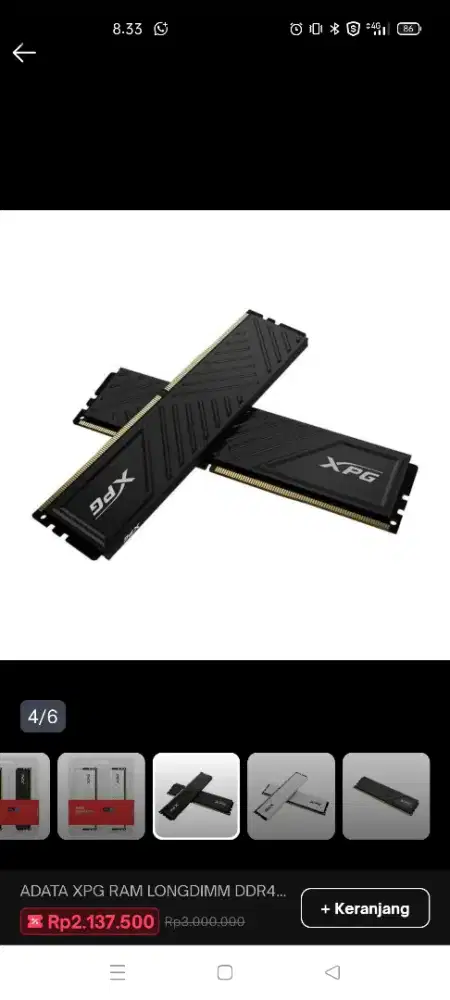 Ram Adata XPG DDR4 16GB 2X8Gb