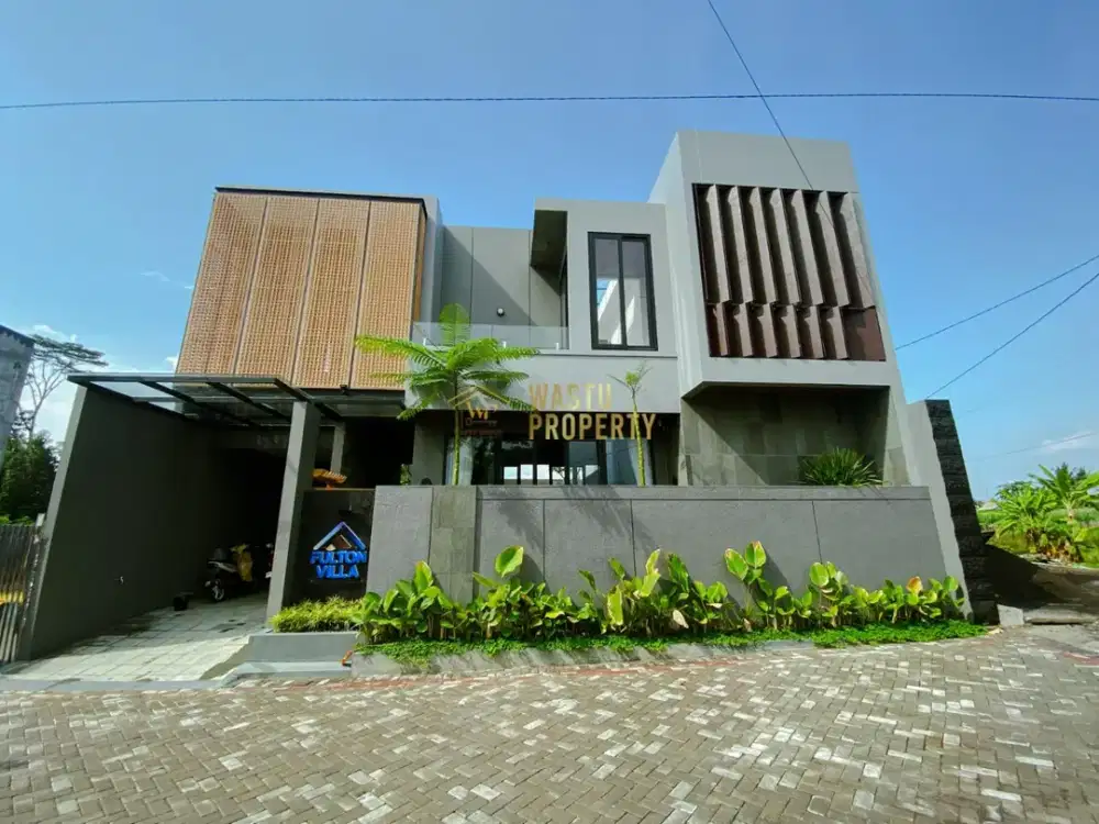 VILLA MODERN MINIMALIS FULLY FURNISH VIEW SAWAH DAN GUNUNG MERAPI