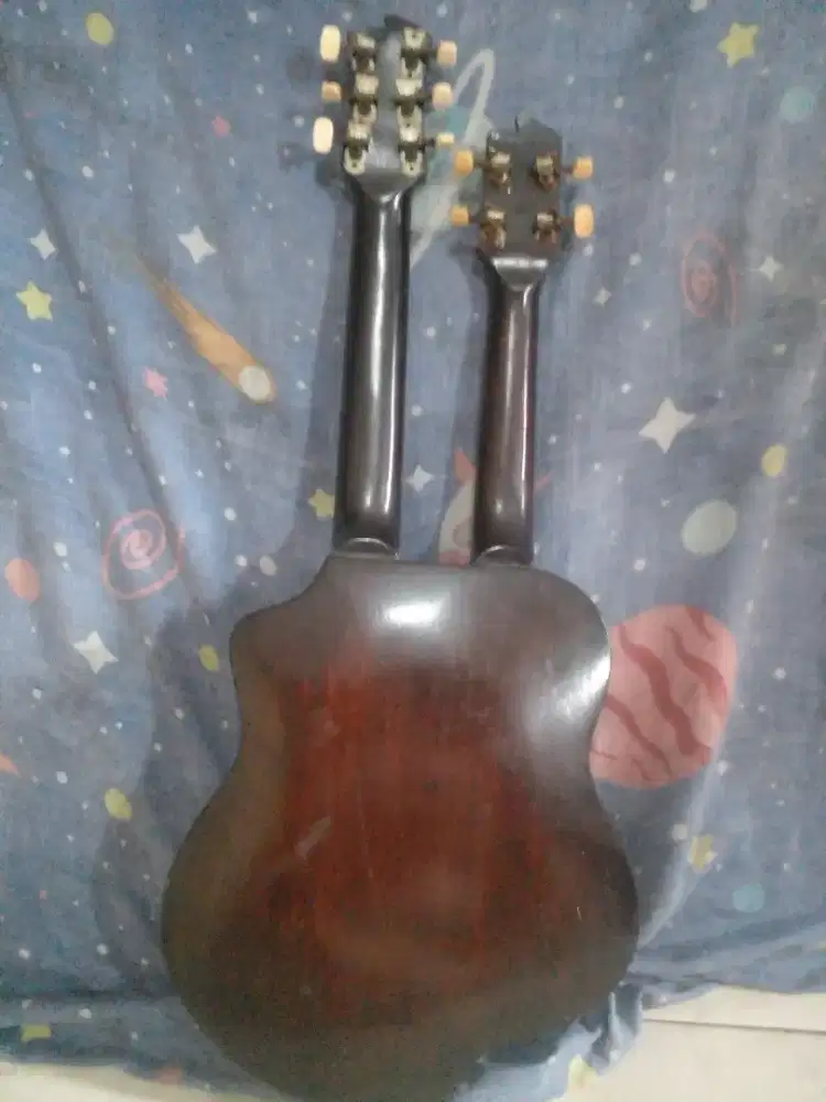 Gitar kayu bobok antik 6 dan 4 senar ukelele