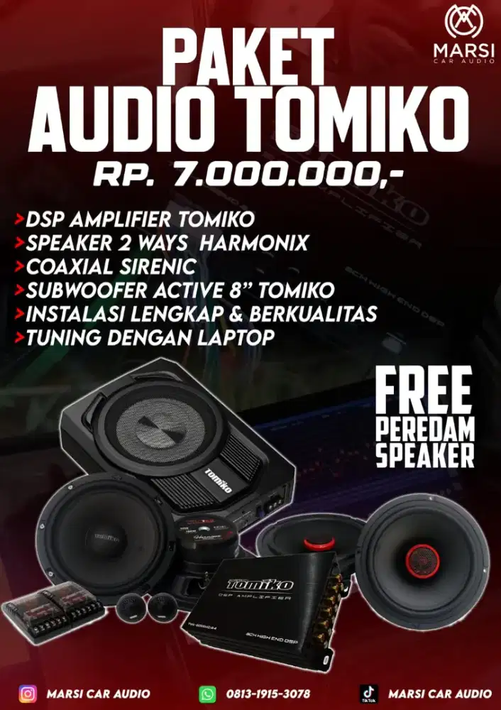 | paket audio tomiko | sangat mantab buat harian |  terima beres |