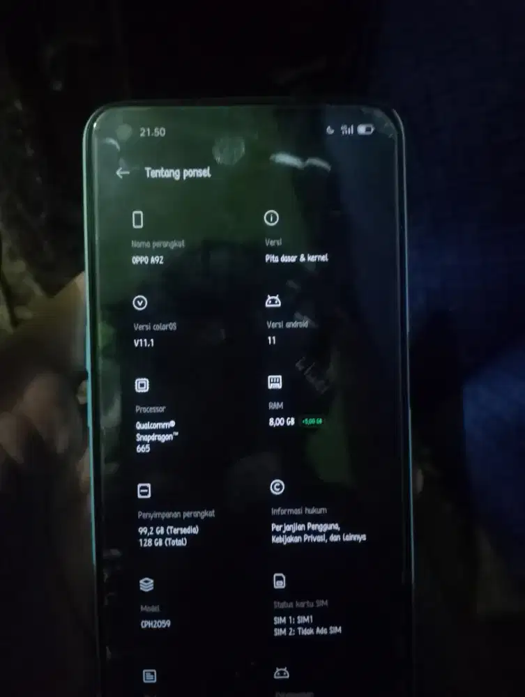 Oppo a92 8/128 ram bisa di naikan