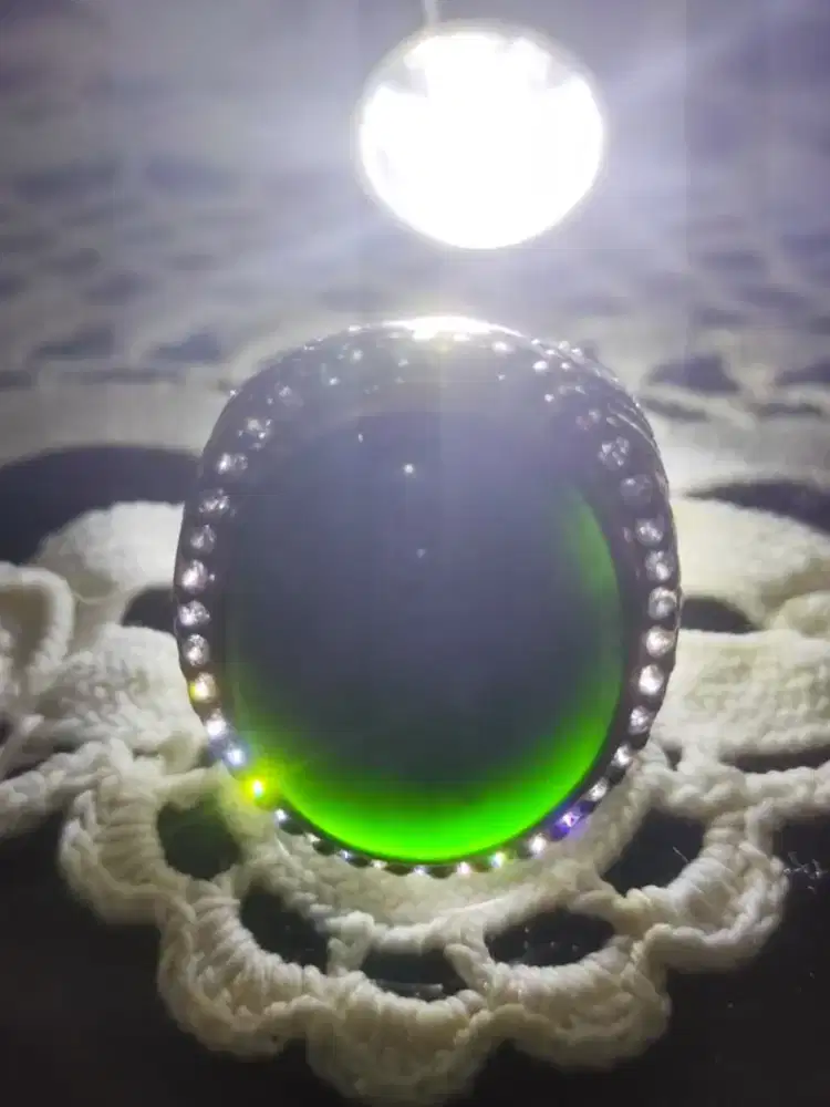 Batu bacan cokmer ring perak micro seting