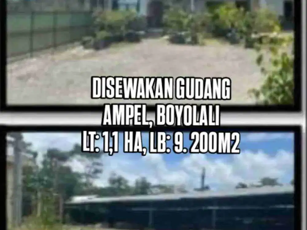DISEWAKAN GUDANG BOYOLALI, JATENG