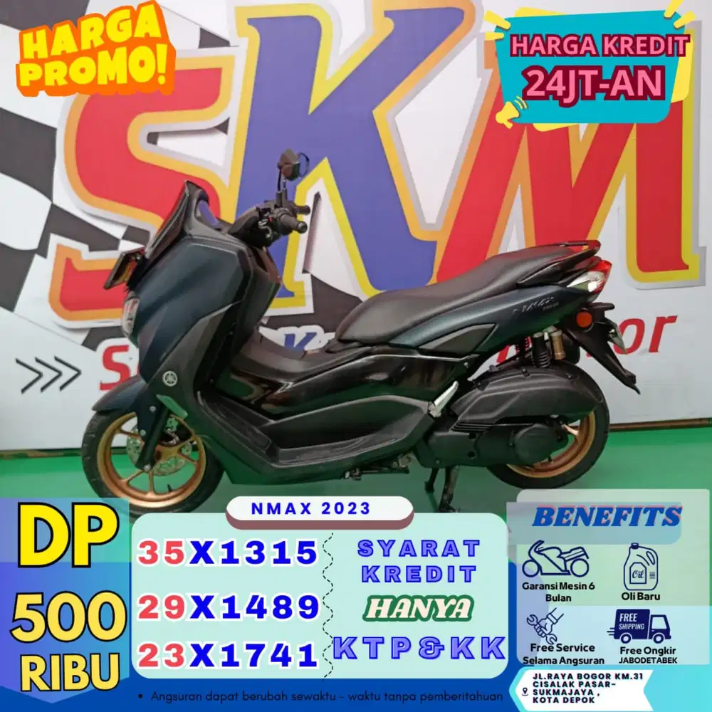 ( N-Max tahun 2023 DP:500 servis gratis selama angsuran cash credit