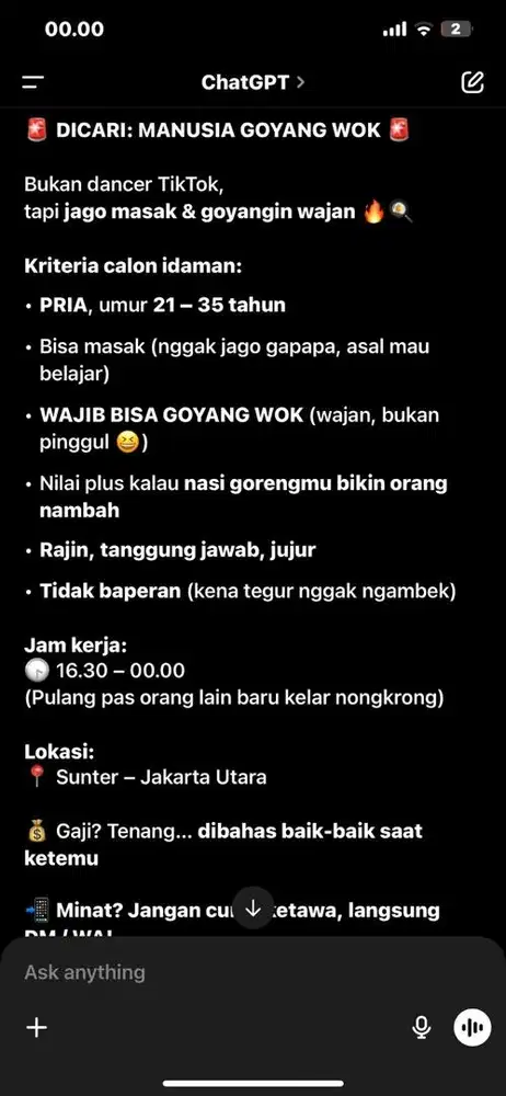 Lowongan tukang masak nasi goreng