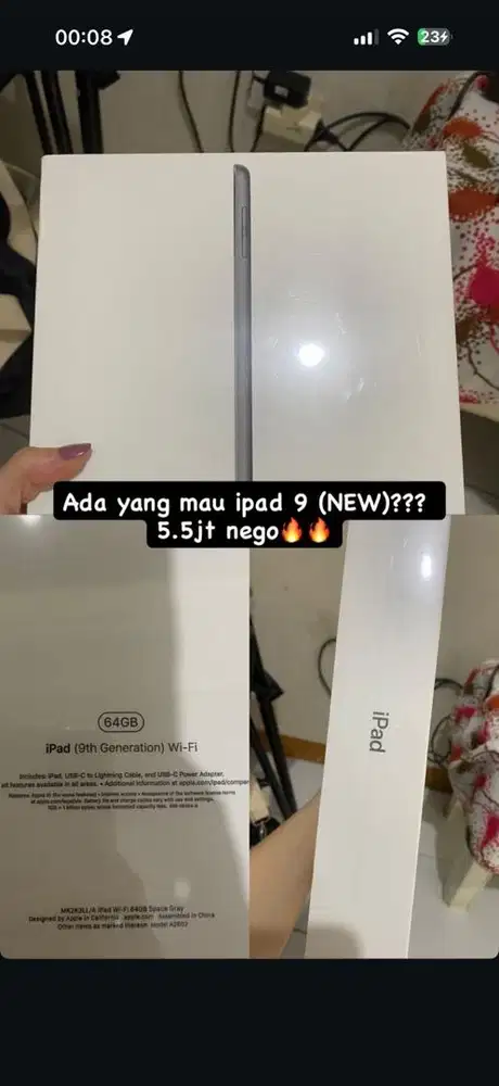 Jual ipad 9 new