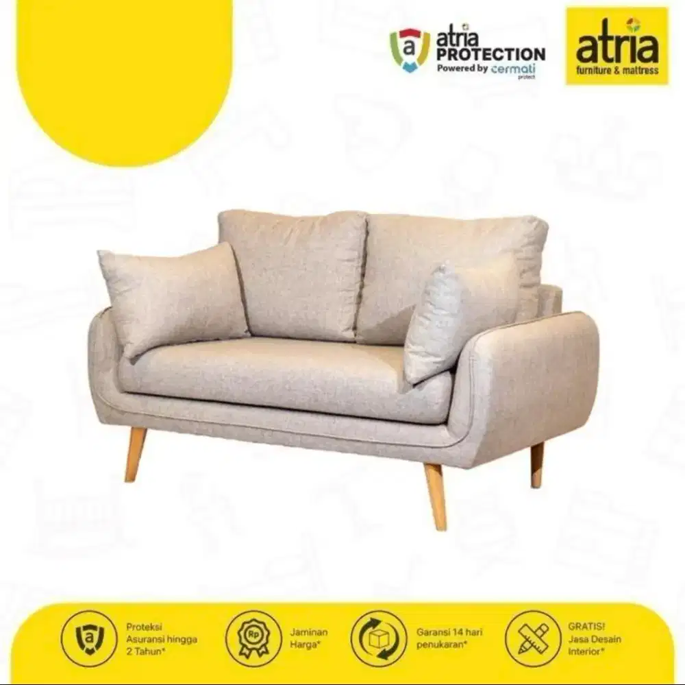 Dijual Bekas: Sofa 2 Seater ex-Atria (Jasmine Paloma) Bahan Fabric
