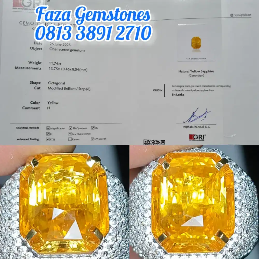Kolektor item Big Size Yellow Sapphire Srilanka