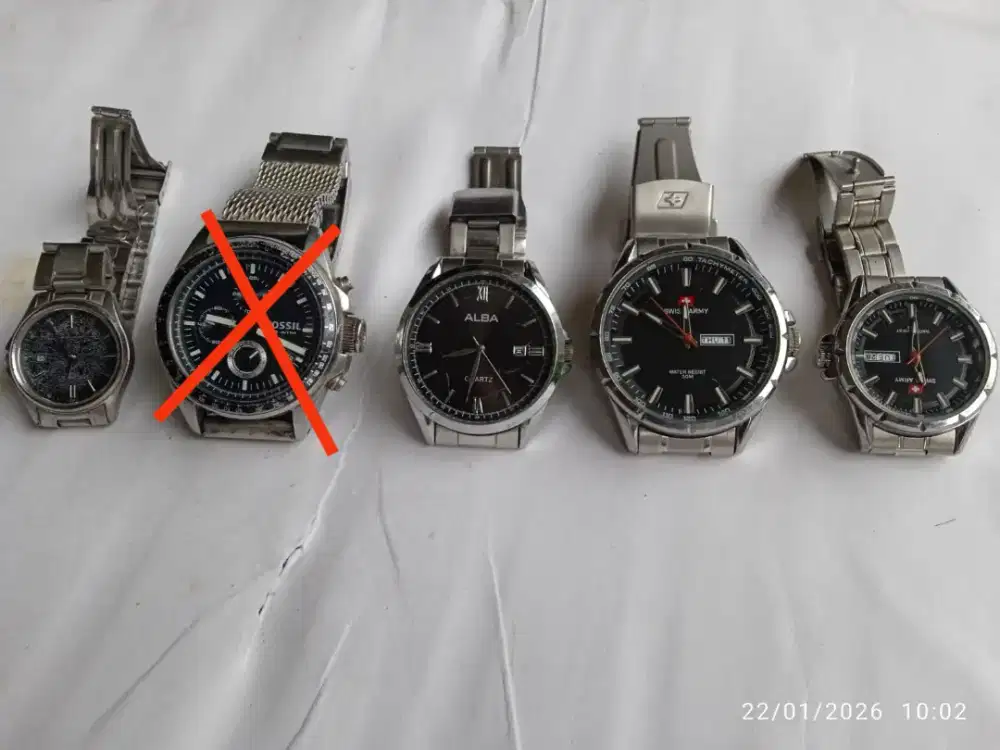 Jam Tangan Fossil, Alba, Casio dan Swiss Army