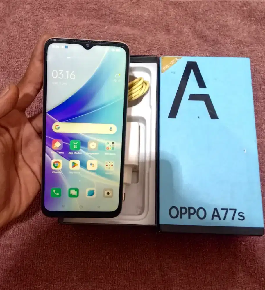 Oppo A77S ram 8/128 kelangpan fullset