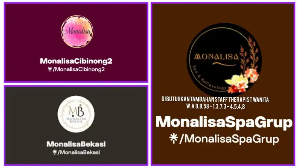 Lowongan Therapist Wanita Monalisa Group