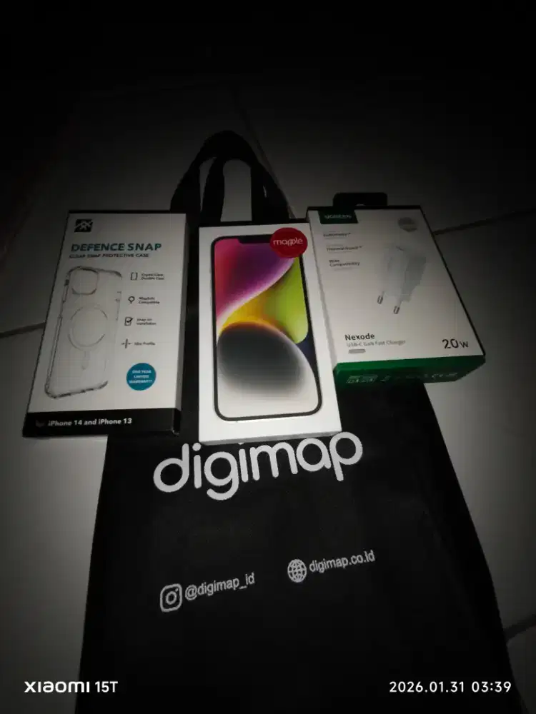 iPhone 14 basic 128 putih  baru buka segel