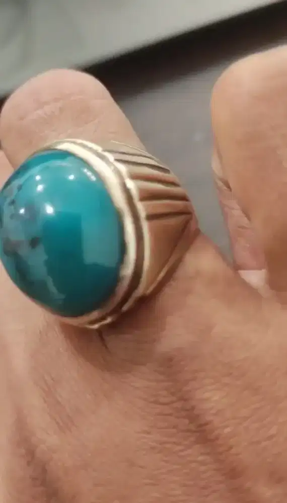 Batu Bacan Dim Besar ring full perak