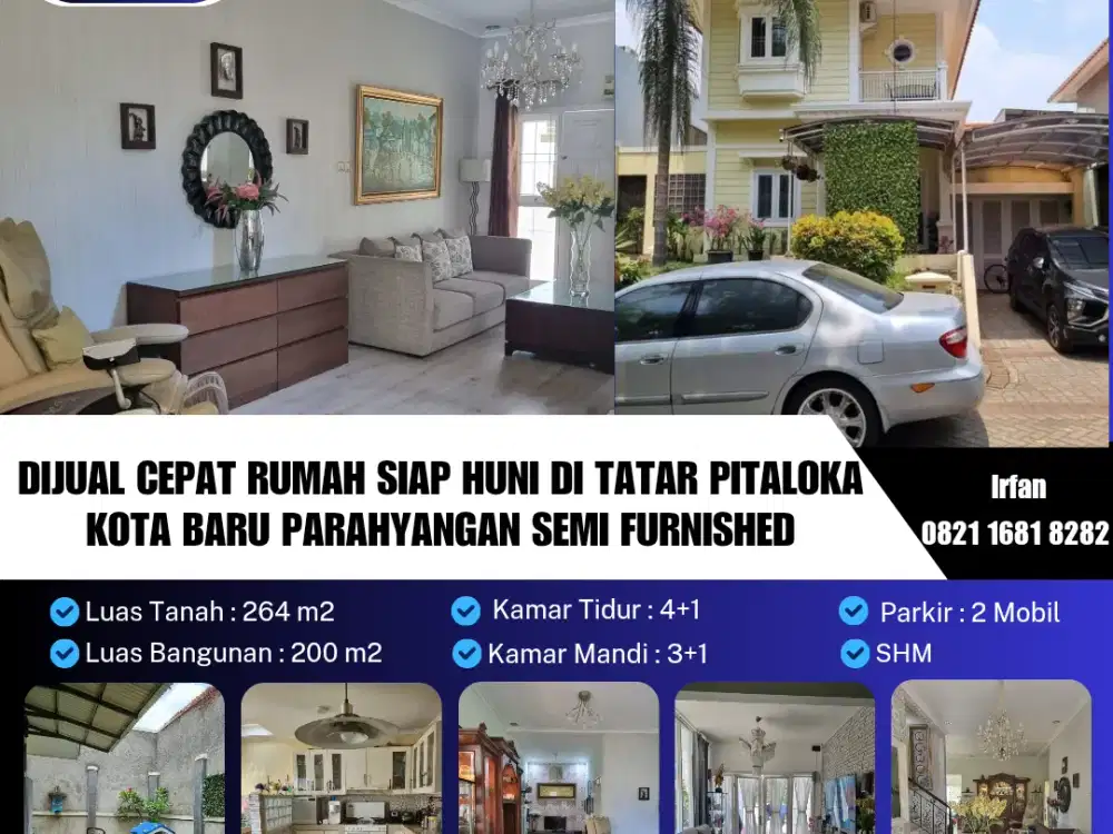 Dijual Cepat Rumah Siap Huni di Tatar Pitaloka, Kota Baru Parahyangan, Semi Furnished