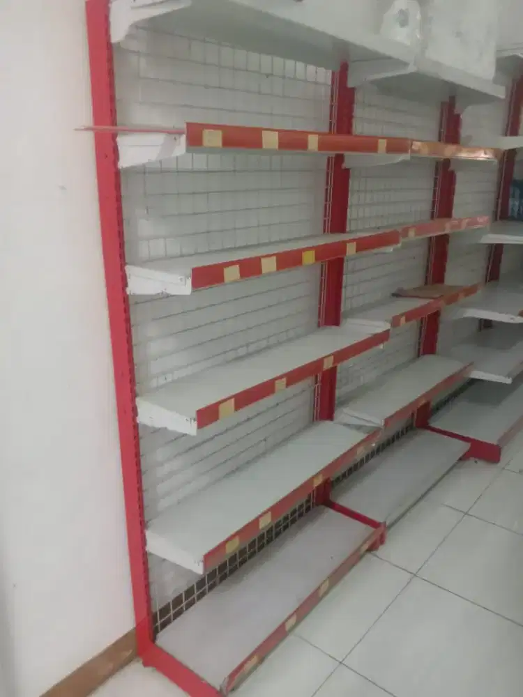 rak gondola dan rak meja kasir bekas toko