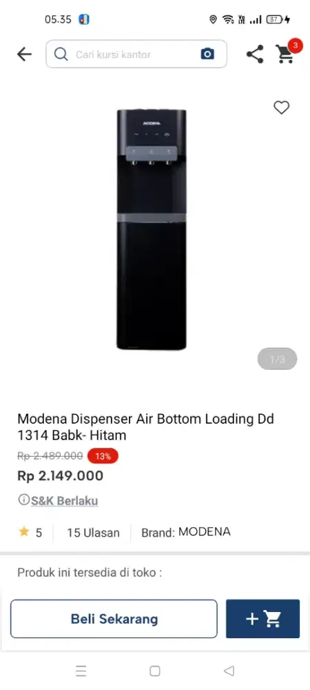 Modena dispenser air bottom loading