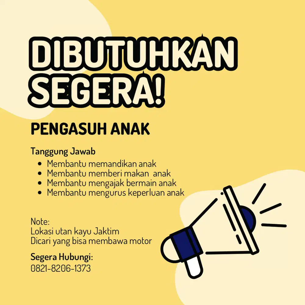 Dicari Pengasuh Anak