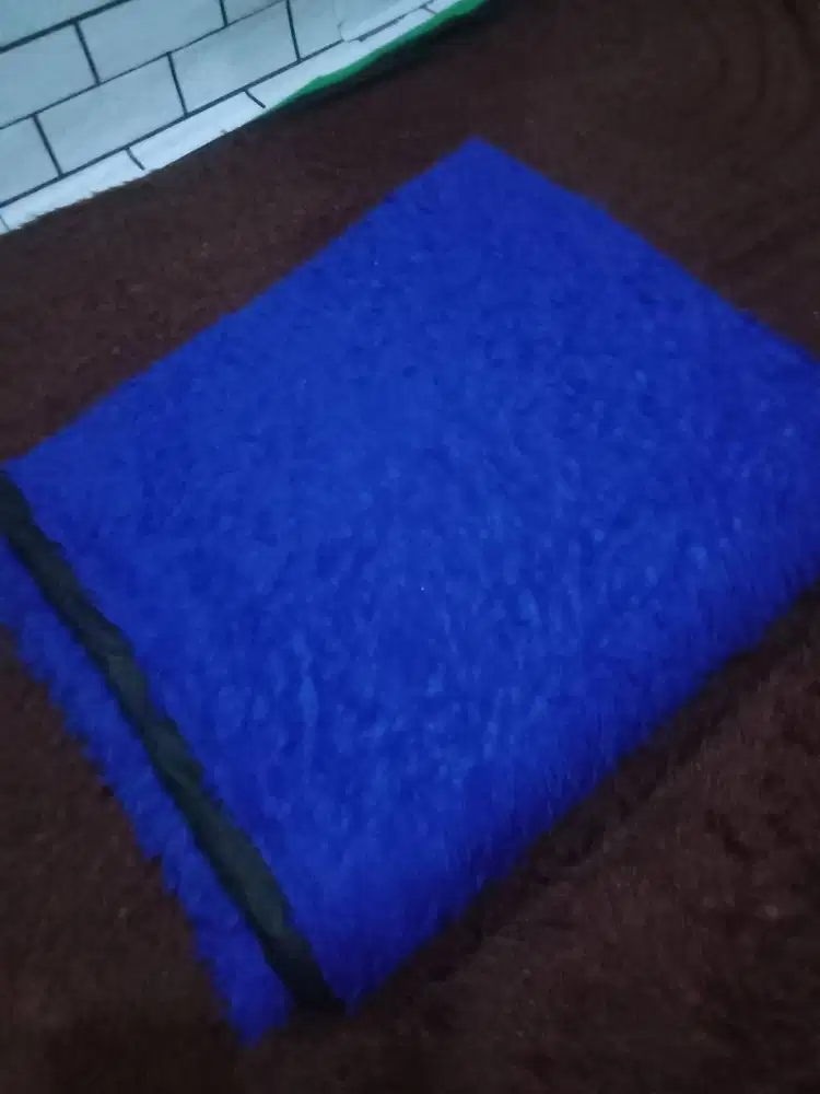 Karpet bulu warna biru