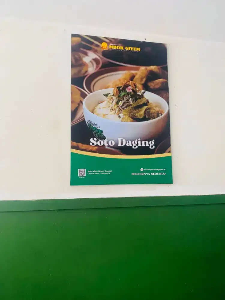 Papan pigura menu soto daging poster pigura plangkan kayu unt outlet