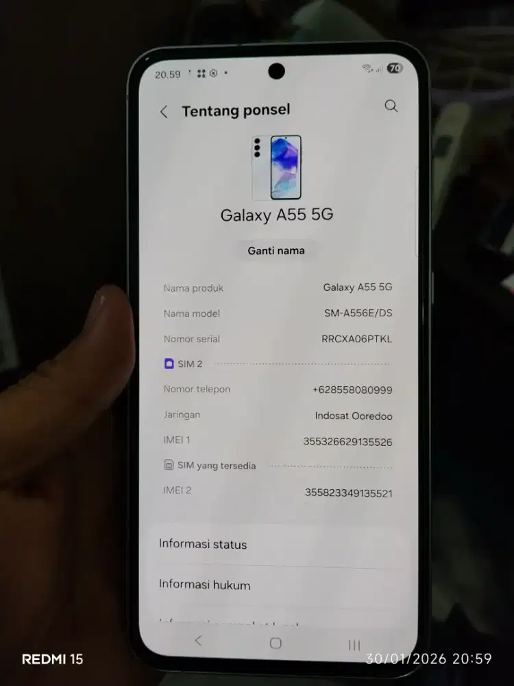 jual samsung a55 ram 12/256 bonus nya bnyk fullset mulus 99%