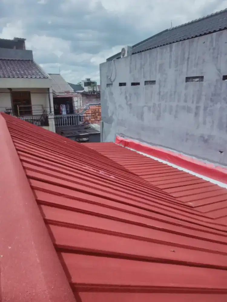 Pasang canopy alderon single dan atap bocor