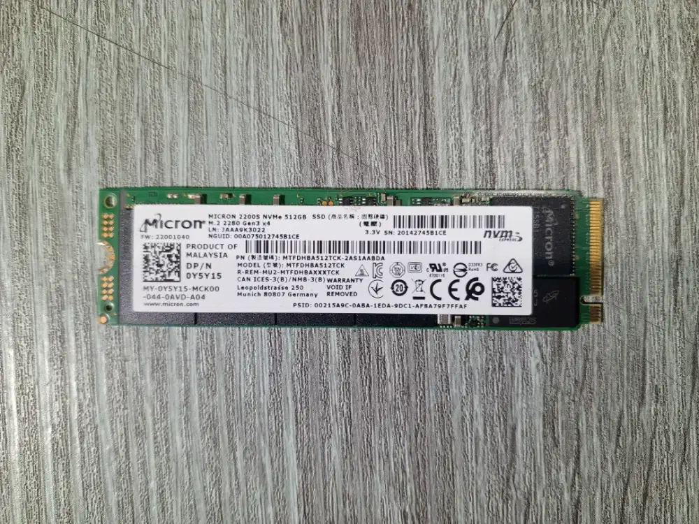 Ssd nvme Micron 512GB mulus kyk baru jarang dipake asli kondisi prima