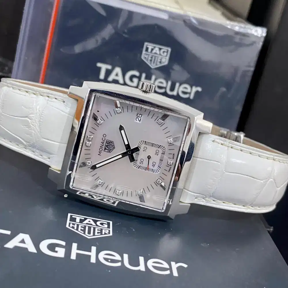 [For Sale] TAG Heuer Monaco WAW131B MOP dial diamond index 37mm quartz