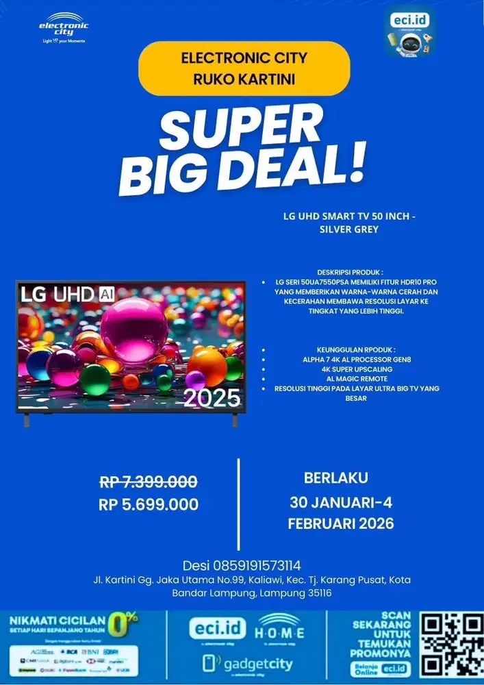 LG SMART TV UHD 50 Inch silver grey