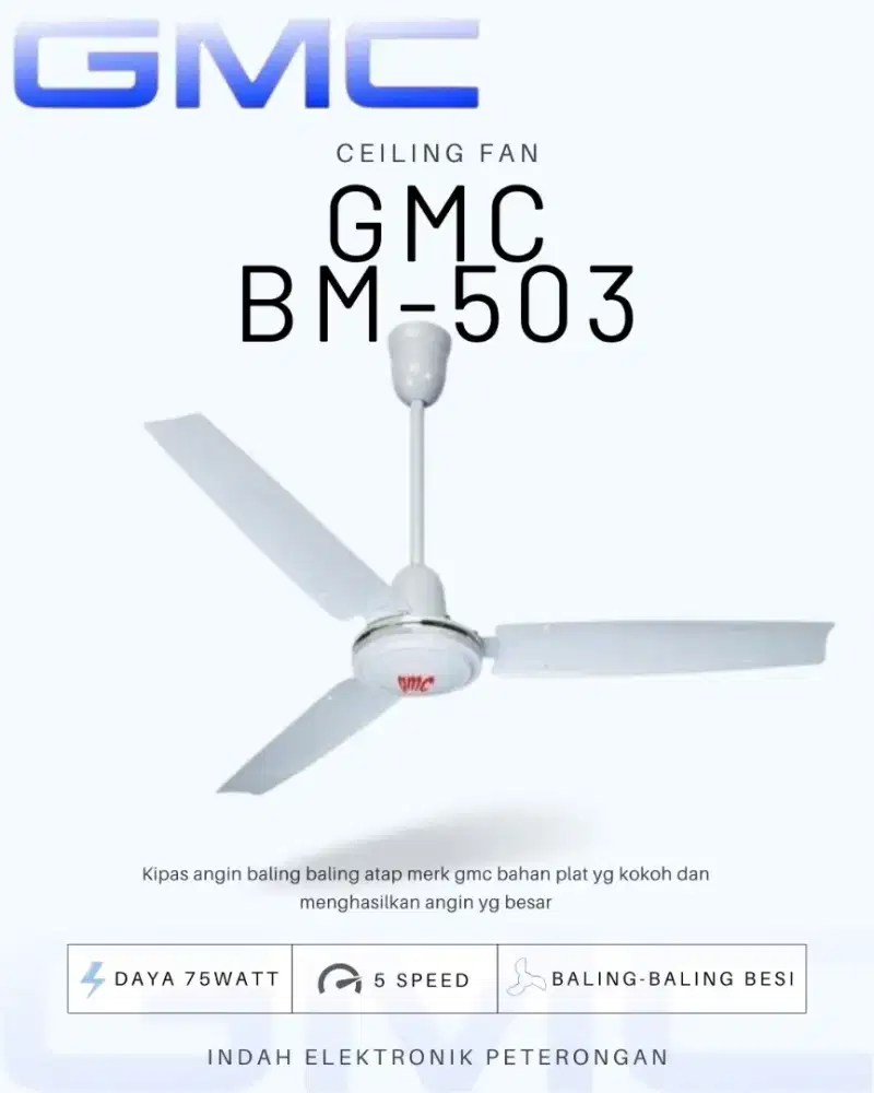 GMC BM-503 Ceiling FAN/ Kipas Plavon