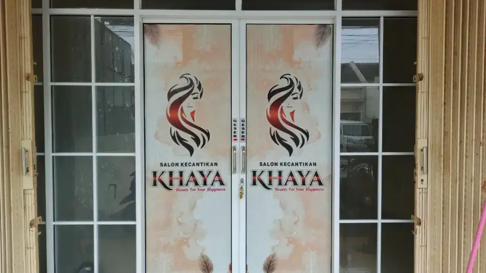 Sticker Oneway Salon Stiker dekorasi kaca film ruko toko & kantor Solo