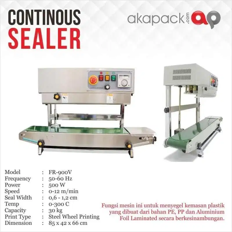 Continuous band sealer FR-900V / Mesin Penyegel Plastik