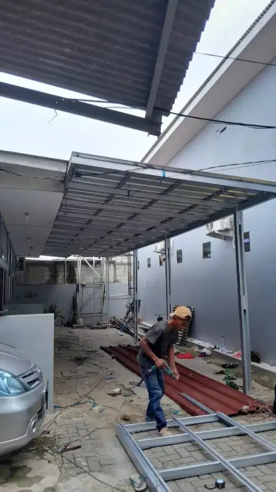 Pasang baja ringan untuk garasi