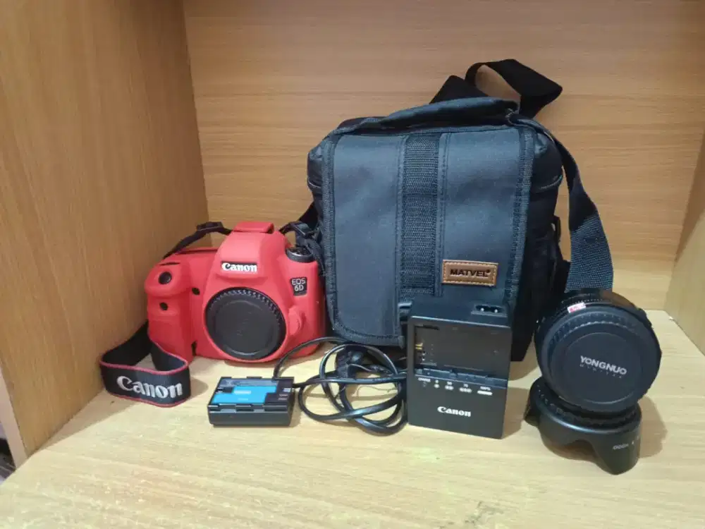 Kamera DSLR Canon eos 6d full frame wifi + lensa kit f1.8 youngnou