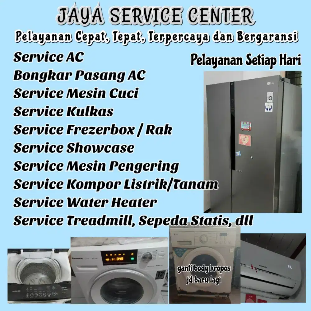 Service Kulkas Frezer Bongkar Pasang AC Servis AC Mesin Cuci Tulangan