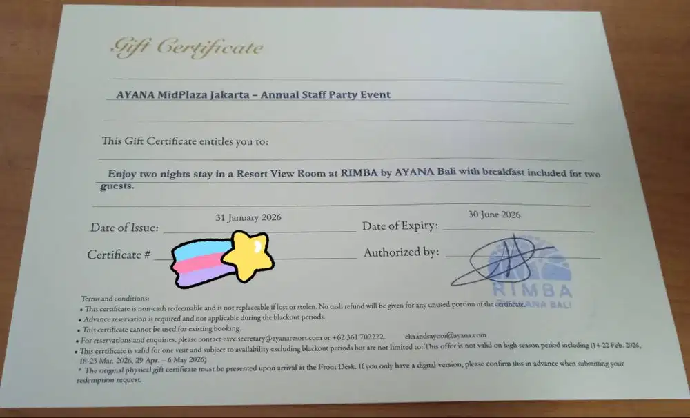 Voucher Hotel RIMBA Ayana Bali 2 malam include breakfast