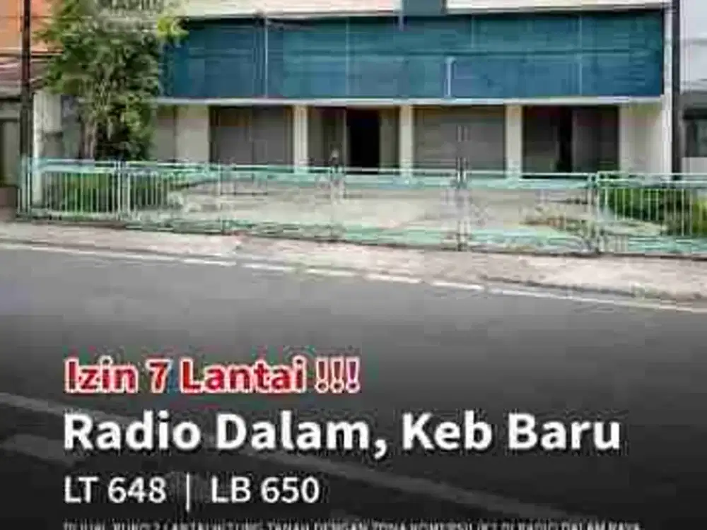 Ruko Raya Radio Dalam Hitung Tanah Zona K2 Bisa 7 lantai