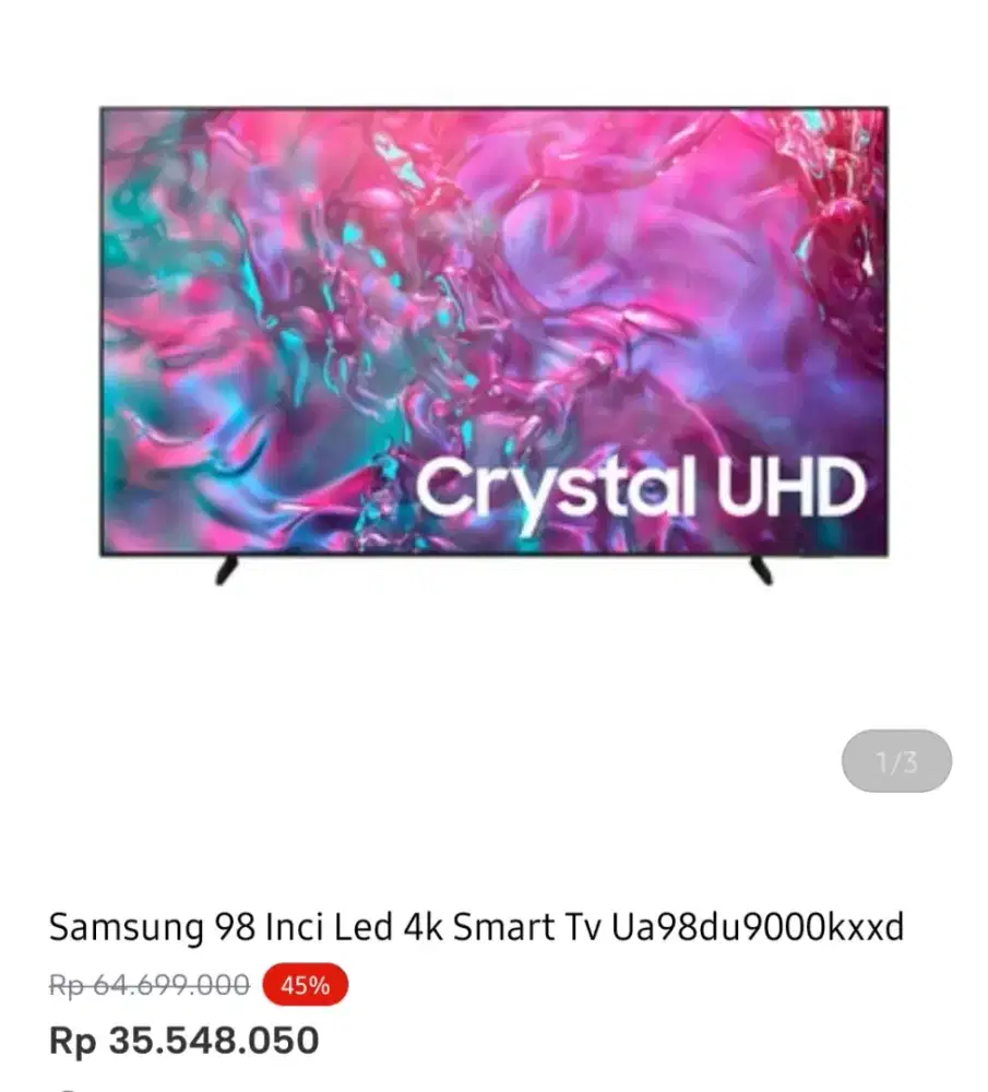 SAMSUNG SMART TV 4K 98 INCI