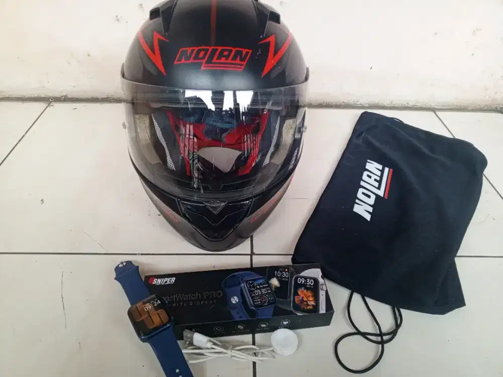 Helm ori Nolan Fullface Italy, GRATIS jam smartwatch