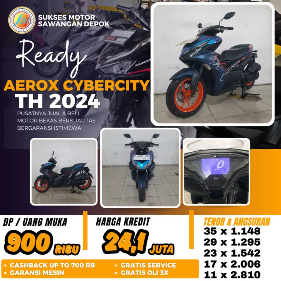 MULUS BERGARANSI YAMAHA NEW AEROX CYBERCITY TH 2024 BISA CASH KREDIT