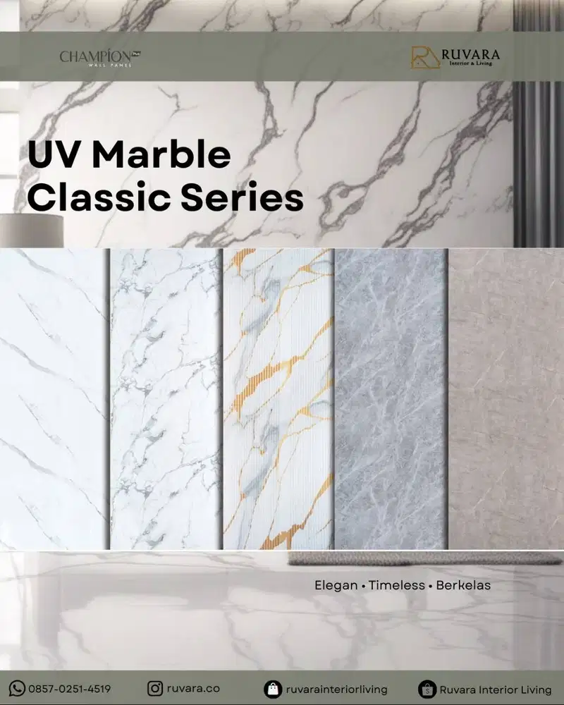 UV Marble Classic Series 1220x2900mm | Panel Dinding Motif Marmer High