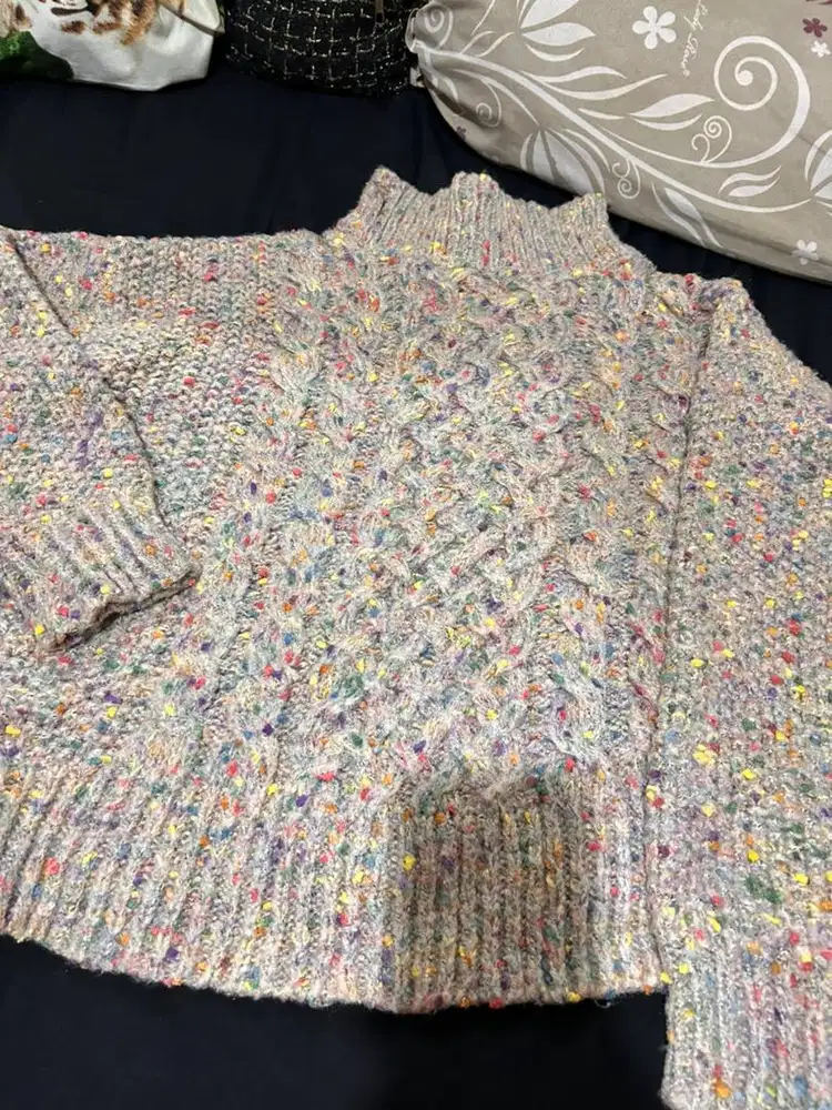 Jaket rajut tebal kepang