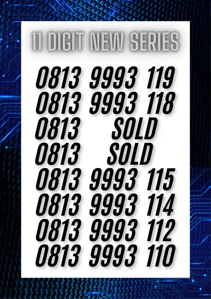 NOMOR CANTIK SIMPATI 11 DIGIT NEW SERIES PILIHAN