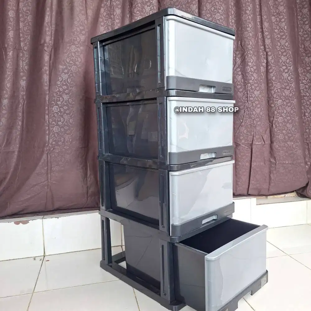 Laci Container Jumbo / Lemari Kabinet / Laci Plastik 4 Susun