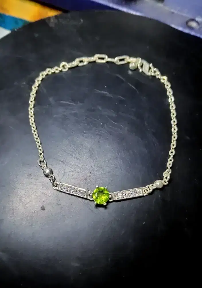 Perak silver 925 gelang peridot