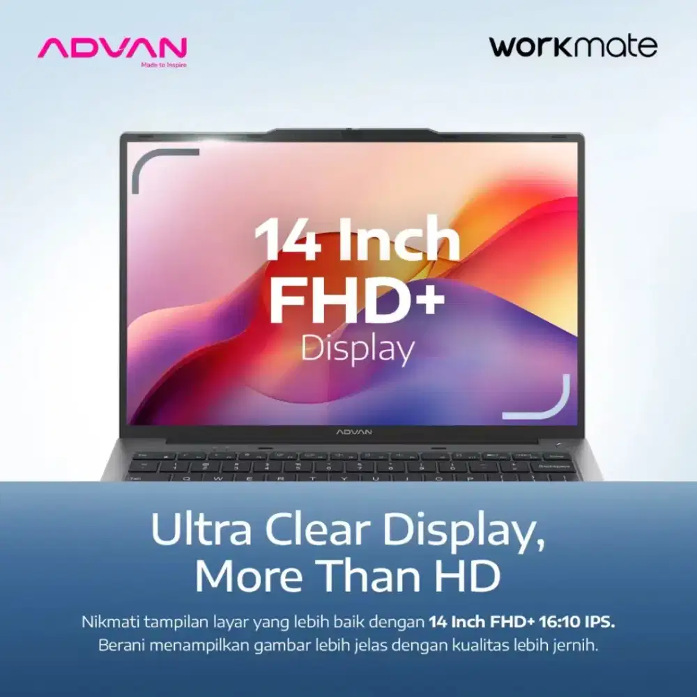 ADVAN WorkMate AMD Ryzen 5 3500U | 14 Inch FHD+ IPS Win11u