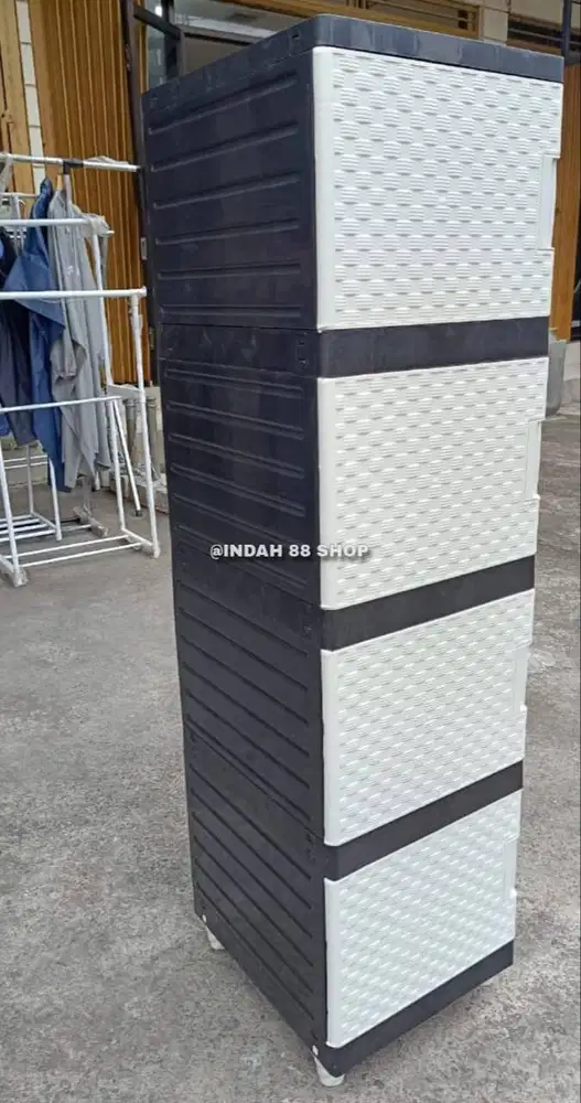 Lemari Pakaian Plastik 4 Susun / Lemari Plastik Serbaguna