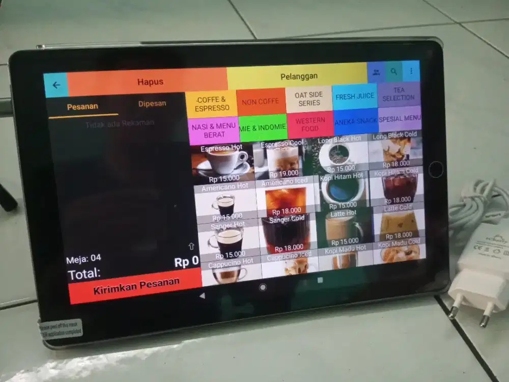 Mesin kasir android lifetime 10.1 inch siap pakai no biaya berlanggan