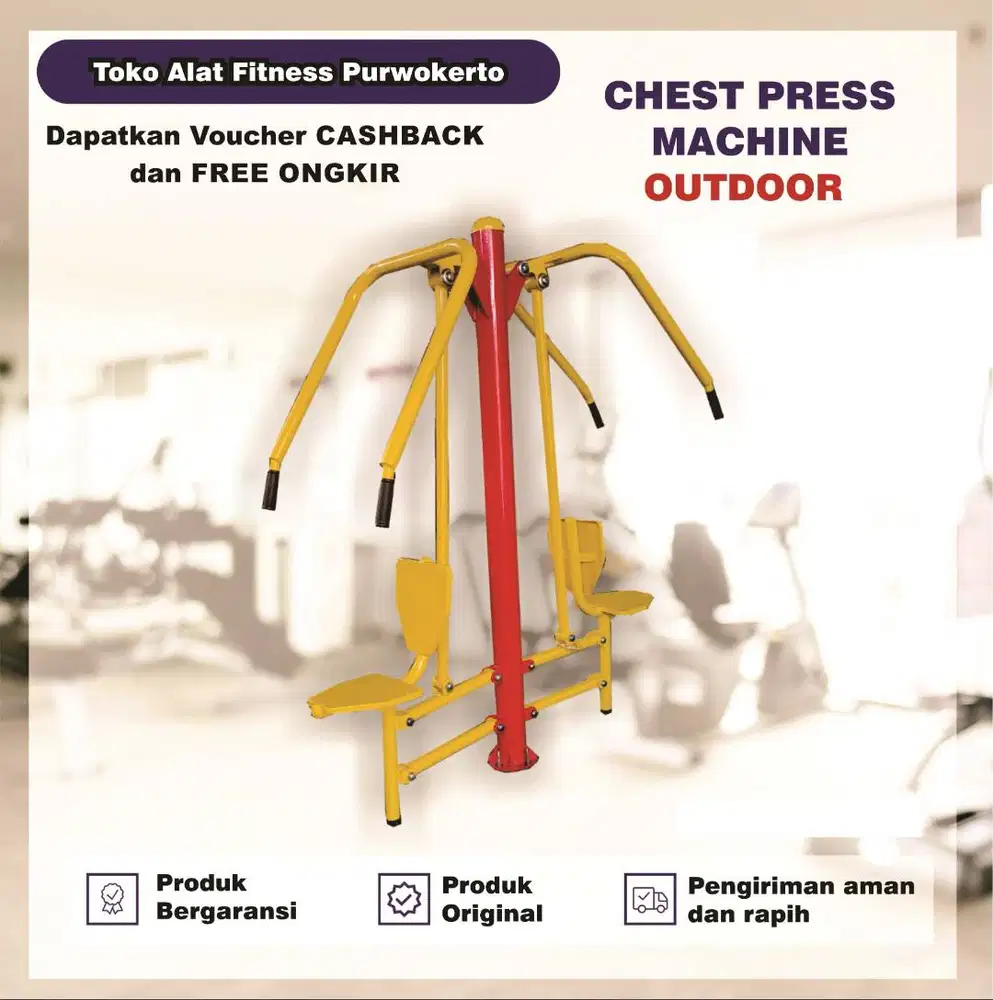 Chest press 2 seat outdoor taman anti karat dan tahan cuaca